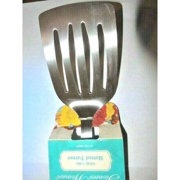 Pioneer Woman Vintage Floral Slotted Spatula Bakelite Handle Stainless Steel NEW - Picture 5 of 5